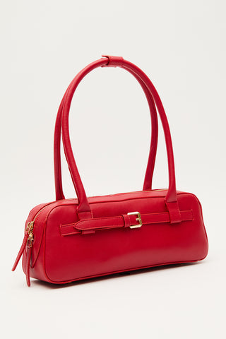 Ashley Belted Shoulder Bag Red