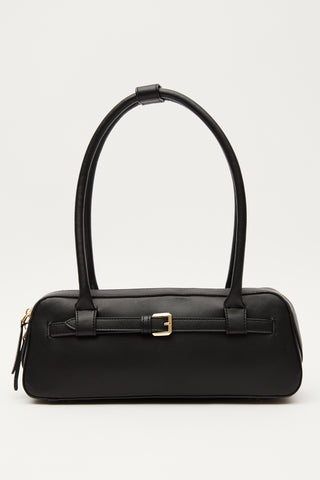 Ashley Belted Shoulder Bag Black