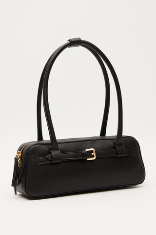 Ashley Belted Shoulder Bag Black