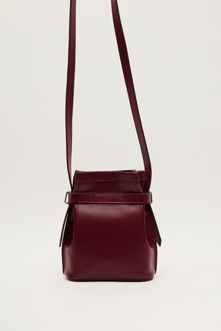 Milo Faux Leather Baguette Bag Burgundy