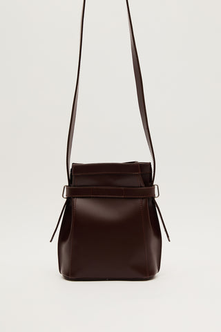 Milo Faux Leather Baguette Bag Brown