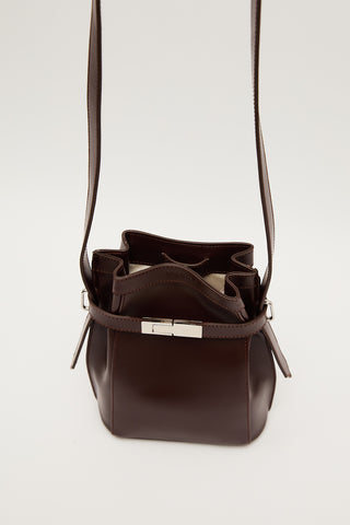 Milo Faux Leather Baguette Bag Brown