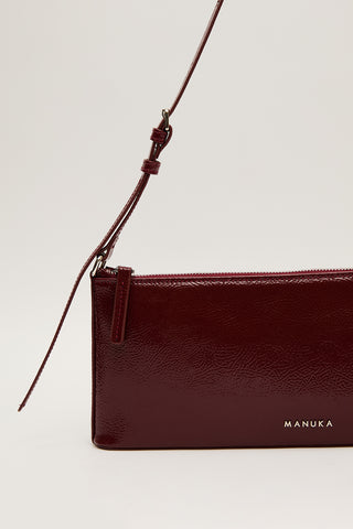 Thin Strap Patent Bag Burgundy