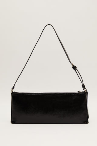 Thin Strap Patent Bag Black