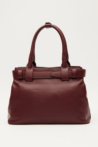 Bella Metal-Buckle Bag Burgundy