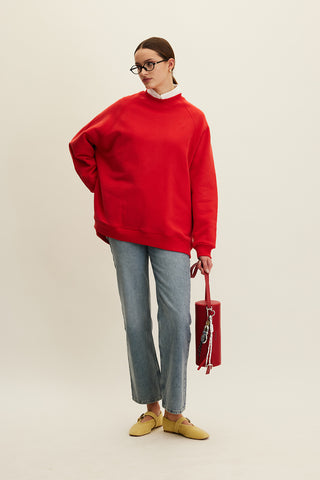 Oversized Basic Sweatshirt Red