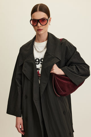 Jude Oversized Trench Coat Anthracite