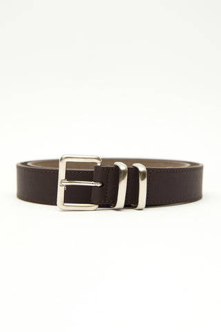 Basic Square Buckle Faux Leather Belt Brown