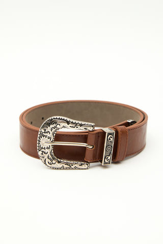 Cowboy Buckle Belt Brown