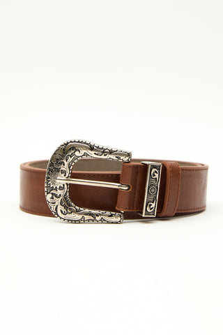 Cowboy Buckle Belt Brown