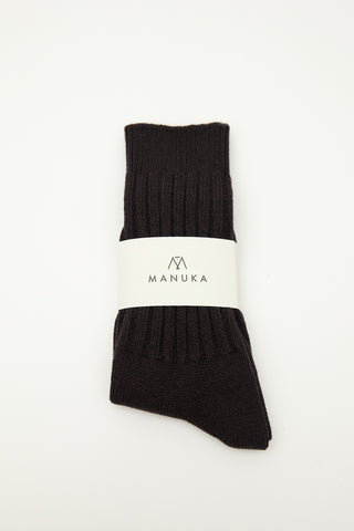 Thick Ribbed Socks Anthracite