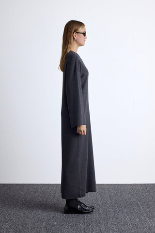 Tie Knit Dress Anthracite