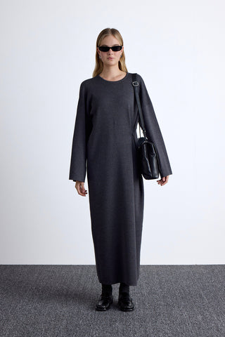 Tie Knit Dress Anthracite