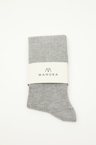 Ribbed Long Socks Grey