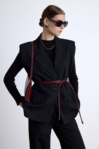 Wide Shoulder Vest Black