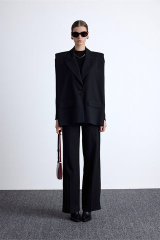 Wide Shoulder Vest Black