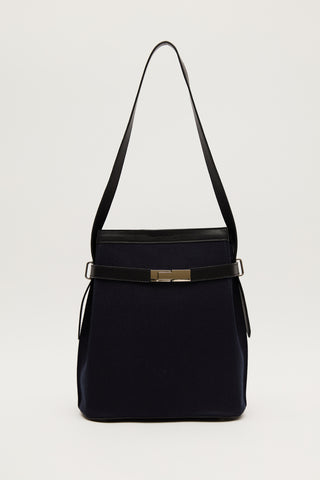 Milo Canvas Baguette Bag Navy Blue