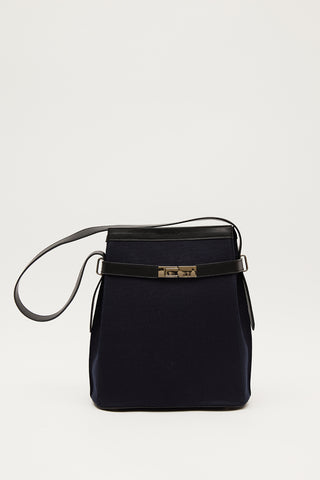 Milo Canvas Baguette Bag Navy Blue