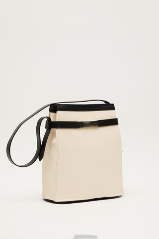 Milo Canvas Baguette Bag Beige