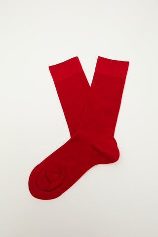 Classic Ribbed Socks Red