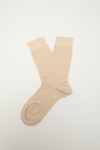 Classic Ribbed Socks Beige