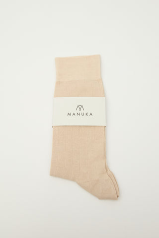 Classic Ribbed Socks Beige