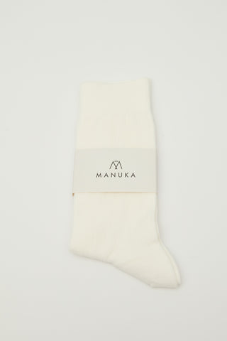 Classic Ribbed Socks Ecru