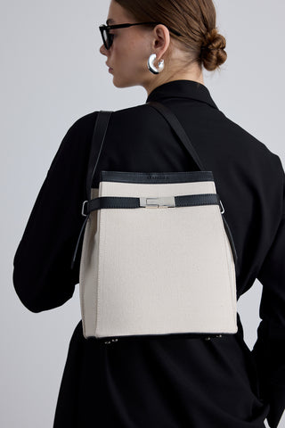 Milo Canvas Baguette Bag Beige