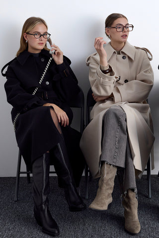 Epaulet Cachet Coat Black