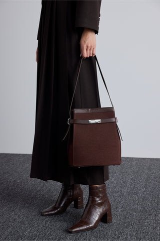 Milo Canvas Baguette Bag Brown