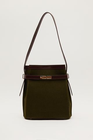 Milo Canvas Baguette Bag Khaki