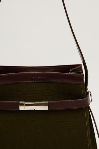 Milo Canvas Baguette Bag Khaki