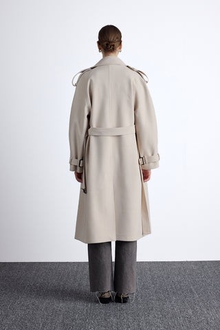 Epaulet Cachet Coat Beige