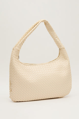 Frances Large Knit Bag Beige