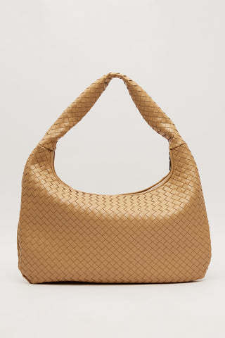 Frances Large Knit Bag Light Brown