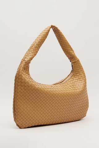 Frances Large Knit Bag Light Brown