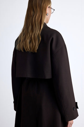 Nicola Double Breasted Trench Coat Dark Brown