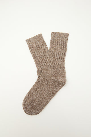 Thick Ribbed Socks Dusty Brown