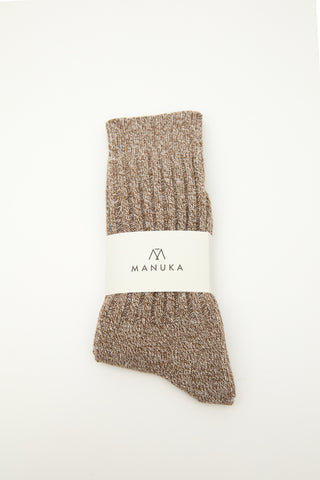 Thick Ribbed Socks Dusty Brown