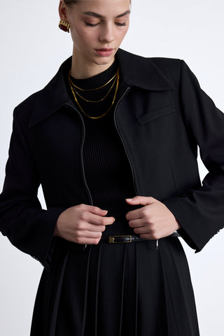 Klasik Kırpılmış Blazer Siyah