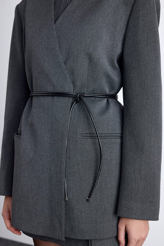 Klasik Kemerli Blazer Antrasit