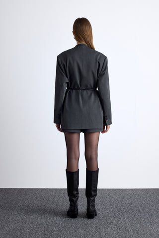 Classic Belted Blazer Anthracite