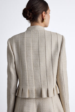 Textured Buttoned Jacket Beige