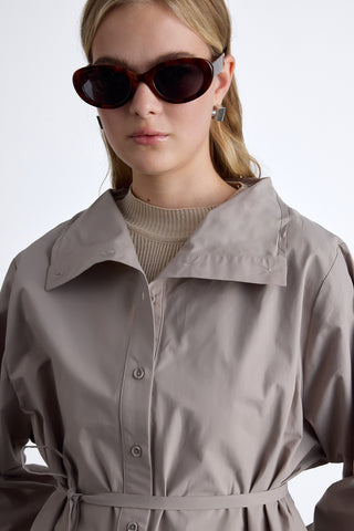 High Neck Design Shirt Mink