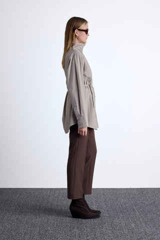 High Neck Design Shirt Mink