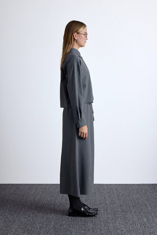 Draped Crop Gömlek Gri