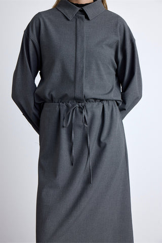 Draped Crop Gömlek Gri