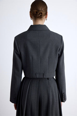 Klasik Crop Blazer Antrasit