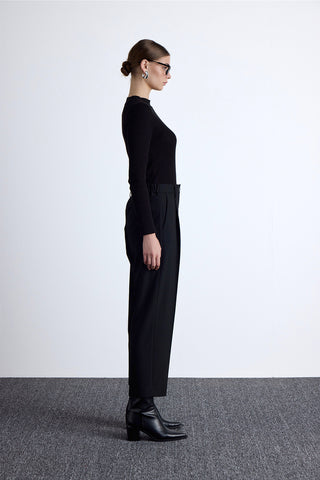 Classic Pleated Pants Black