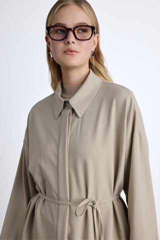 Wide Collar Tunic Beige